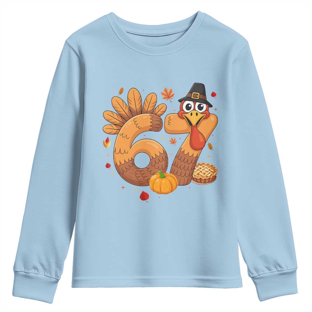 Funny Turkey Six And Seven Meme Youth Sweatshirt Thanksgiving Gift - Wonder Print Shop