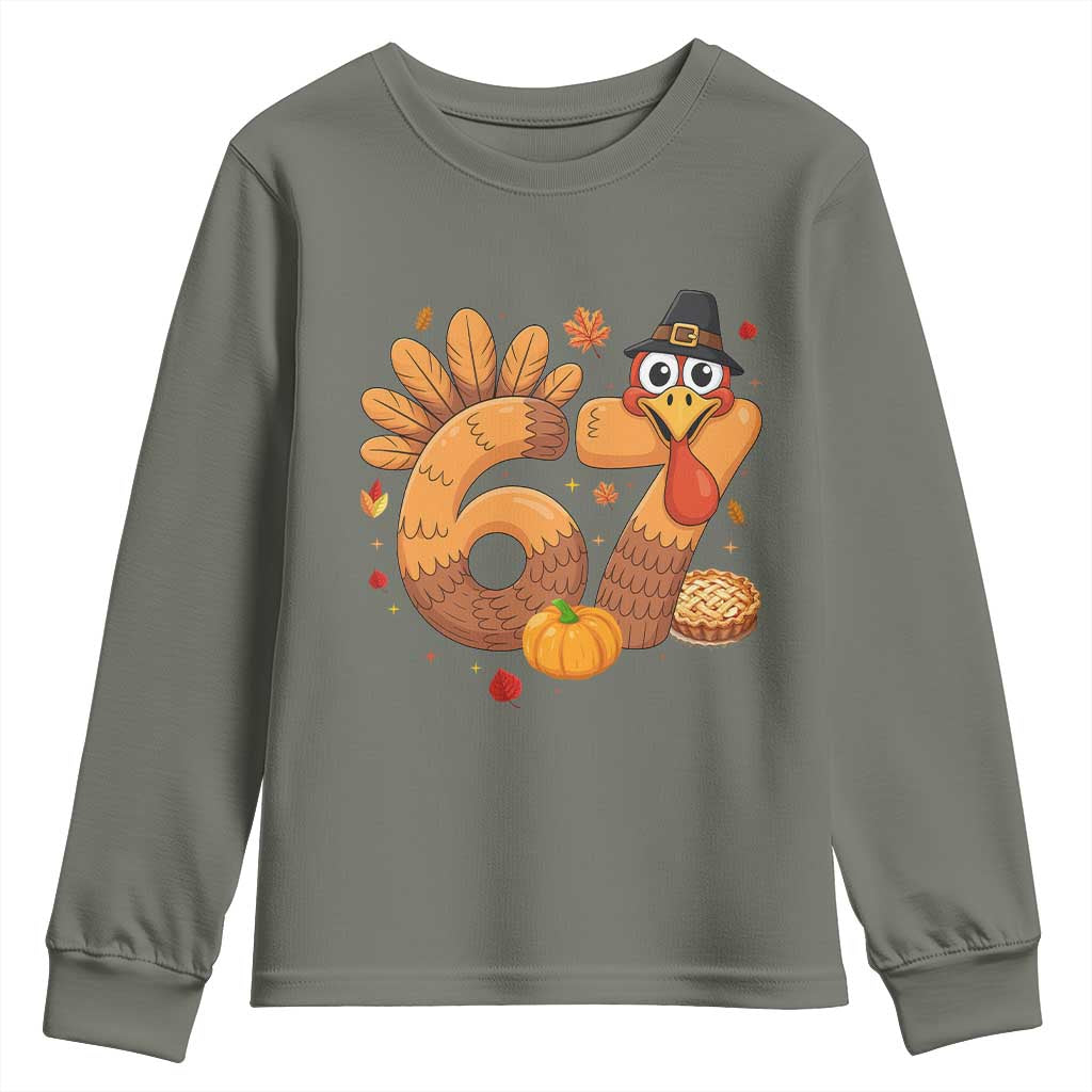 Funny Turkey Six And Seven Meme Youth Sweatshirt Thanksgiving Gift - Wonder Print Shop