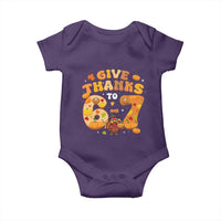 Give Thanks To 67 Baby Onesie Funny Brainrot Six Seven Meme Thanksgiving Gift - Wonder Print Shop
