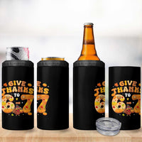 Give Thanks To 67 4 in 1 Can Cooler Tumbler Funny Brainrot Six Seven Meme Thanksgiving Gift - Wonder Print Shop