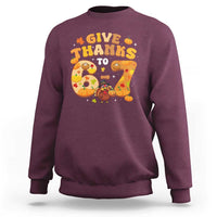 Give Thanks To 67 Sweatshirt Funny Brainrot Six Seven Meme Thanksgiving Gift - Wonder Print Shop
