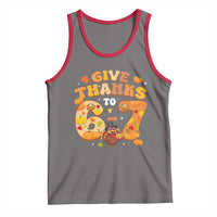 Give Thanks To 67 Tank Top Funny Brainrot Six Seven Meme Thanksgiving Gift - Wonder Print Shop