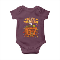 Thanksgiving Give Thanks To 67 Baby Onesie Funny Brainrot Meme Gift - Wonder Print Shop
