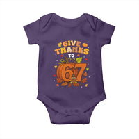 Thanksgiving Give Thanks To 67 Baby Onesie Funny Brainrot Meme Gift - Wonder Print Shop