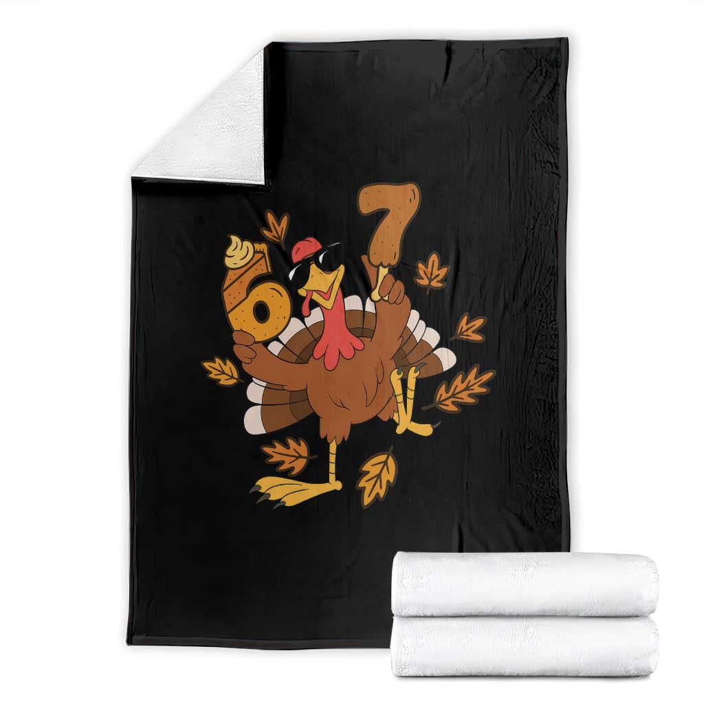 Trending Six Seven Meme Turkey Throw Blanket Funny Thanksgiving Gift - Wonder Print Shop
