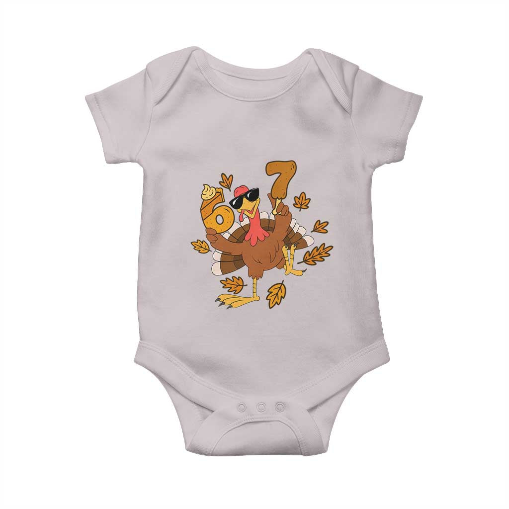 Trending Six Seven Meme Turkey Baby Onesie Funny Thanksgiving Gift - Wonder Print Shop