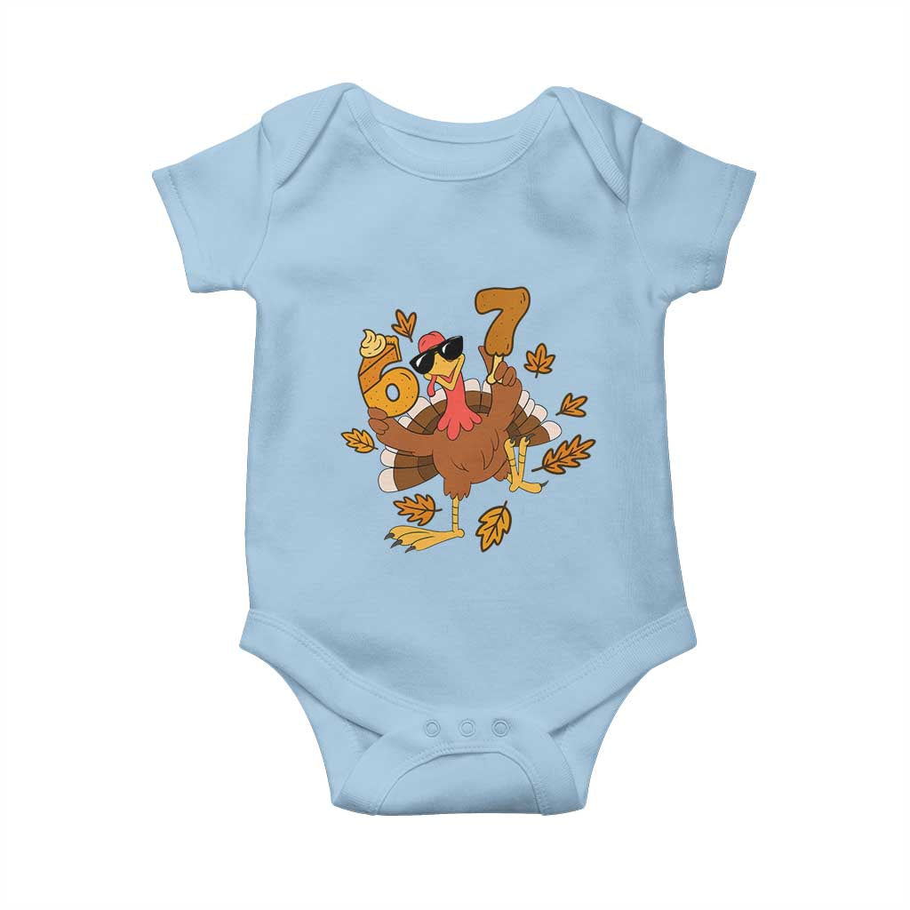 Trending Six Seven Meme Turkey Baby Onesie Funny Thanksgiving Gift - Wonder Print Shop