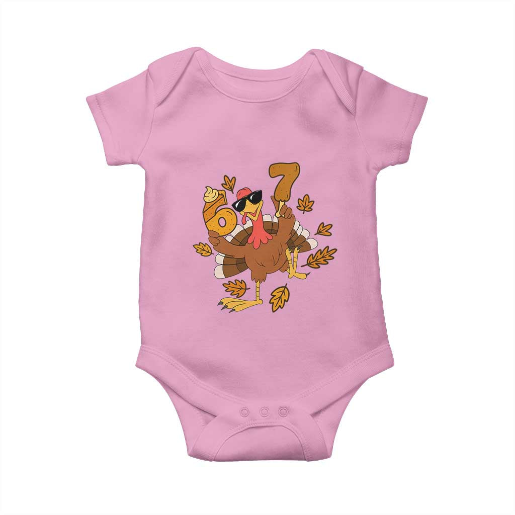Trending Six Seven Meme Turkey Baby Onesie Funny Thanksgiving Gift - Wonder Print Shop
