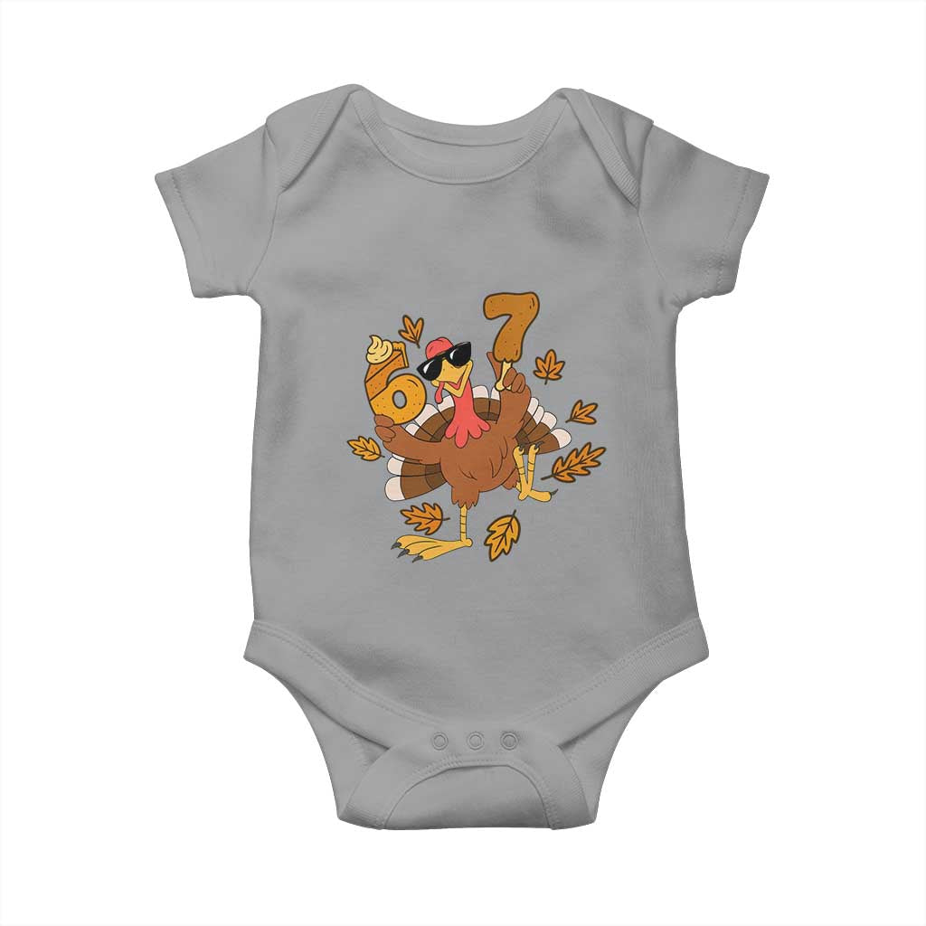 Trending Six Seven Meme Turkey Baby Onesie Funny Thanksgiving Gift - Wonder Print Shop