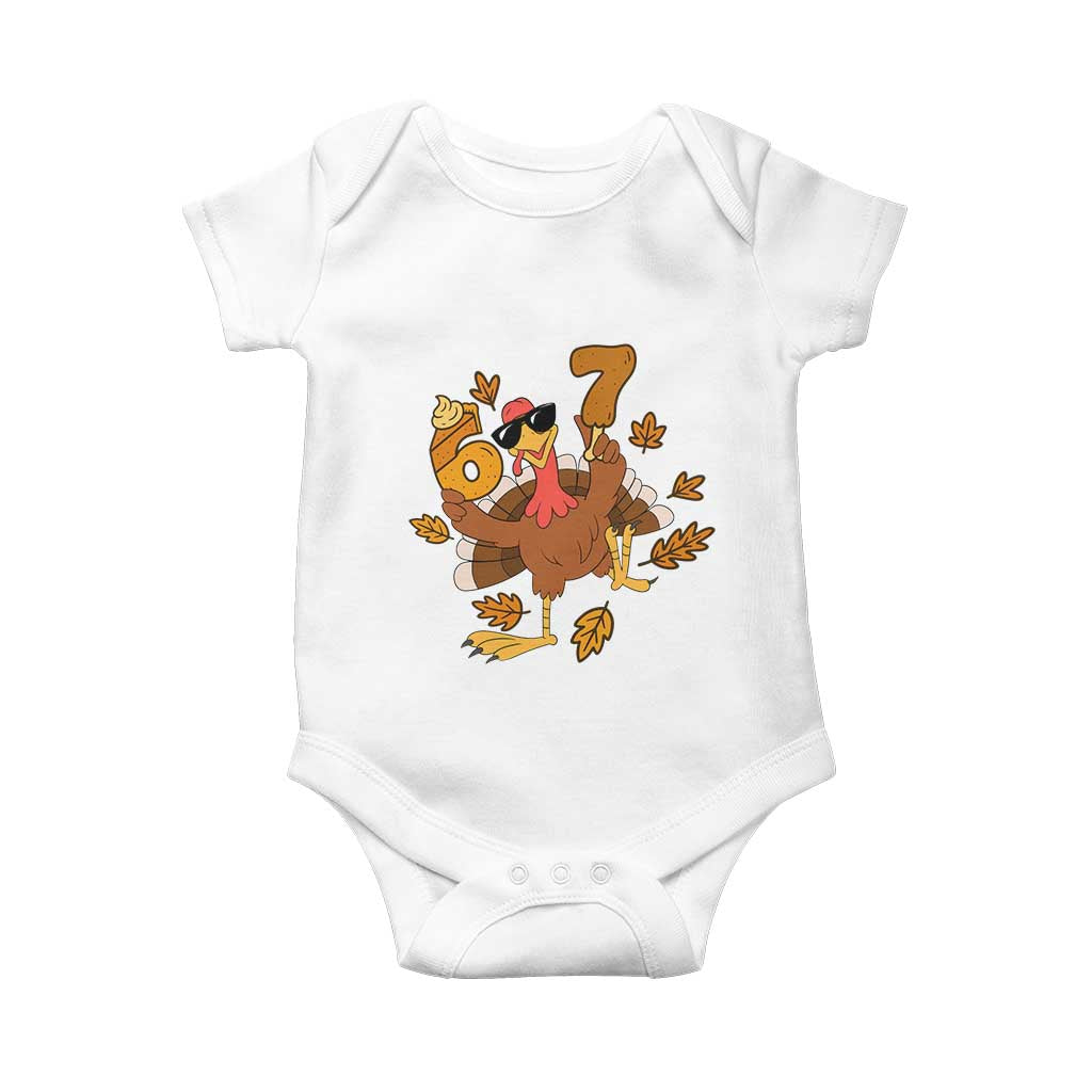 Trending Six Seven Meme Turkey Baby Onesie Funny Thanksgiving Gift - Wonder Print Shop