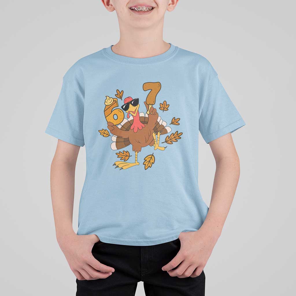 Trending Six Seven Meme Turkey T Shirt For Kid Funny Thanksgiving Gift - Wonder Print Shop