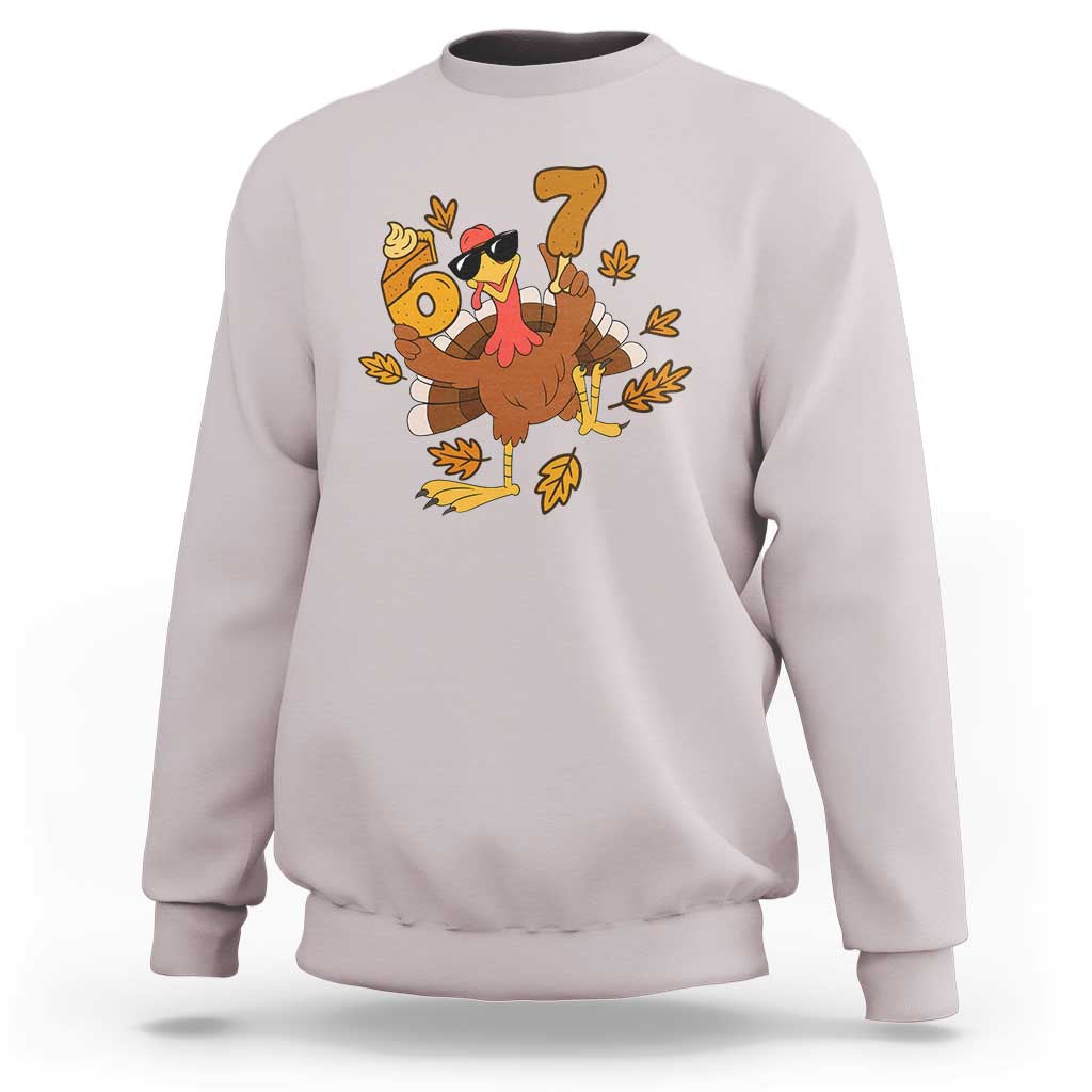 Trending Six Seven Meme Turkey Sweatshirt Funny Thanksgiving Gift - Wonder Print Shop
