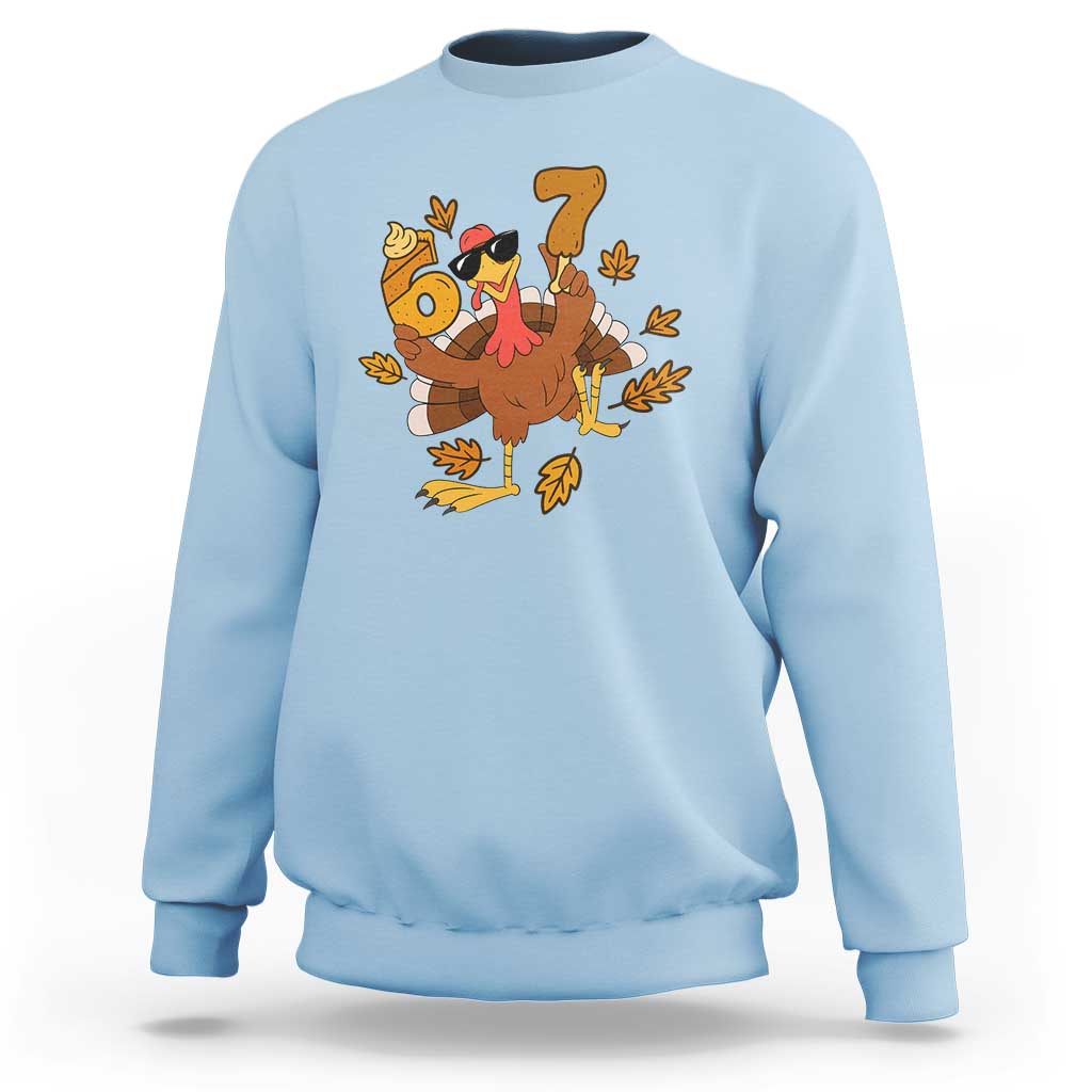 Trending Six Seven Meme Turkey Sweatshirt Funny Thanksgiving Gift - Wonder Print Shop