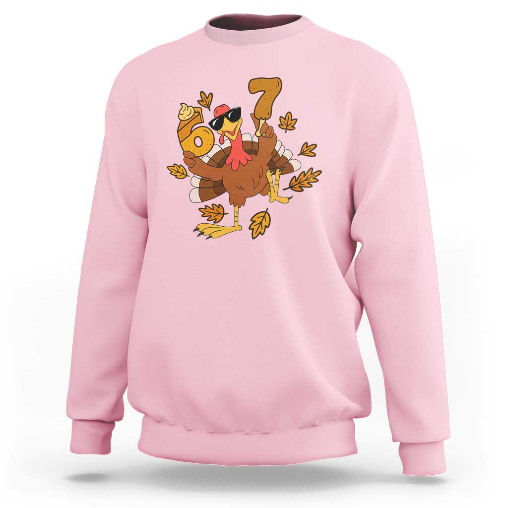 Trending Six Seven Meme Turkey Sweatshirt Funny Thanksgiving Gift - Wonder Print Shop