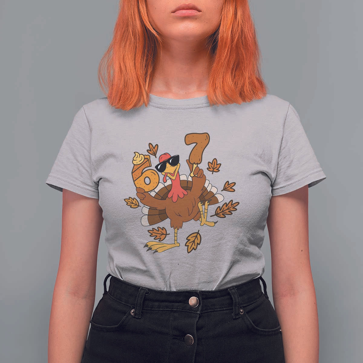 Trending Six Seven Meme Turkey T Shirt For Women Funny Thanksgiving Gift - Wonder Print Shop