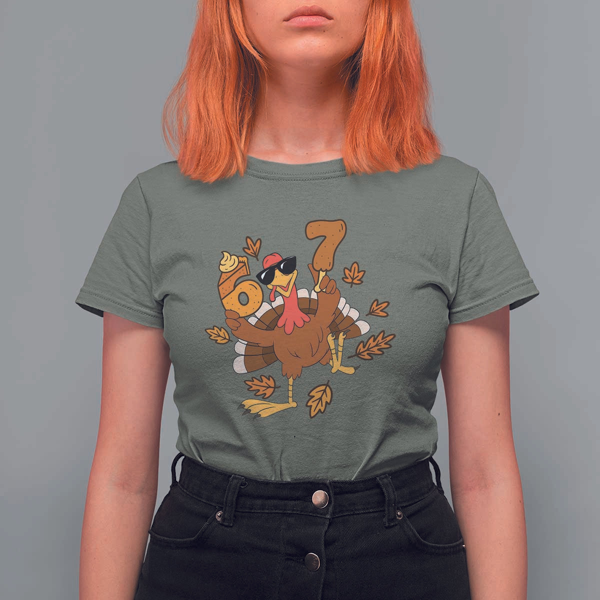 Trending Six Seven Meme Turkey T Shirt For Women Funny Thanksgiving Gift - Wonder Print Shop