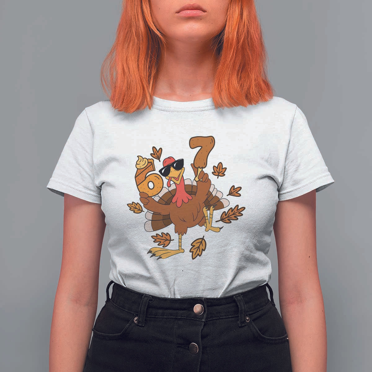 Trending Six Seven Meme Turkey T Shirt For Women Funny Thanksgiving Gift - Wonder Print Shop