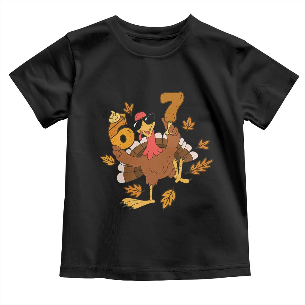 Trending Six Seven Meme Turkey Toddler T Shirt Funny Thanksgiving Gift - Wonder Print Shop