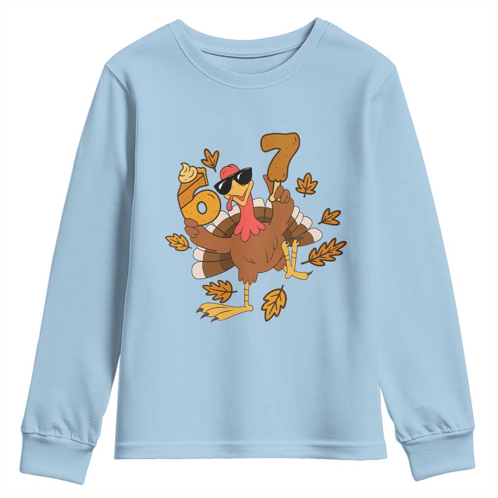 Trending Six Seven Meme Turkey Youth Sweatshirt Funny Thanksgiving Gift - Wonder Print Shop