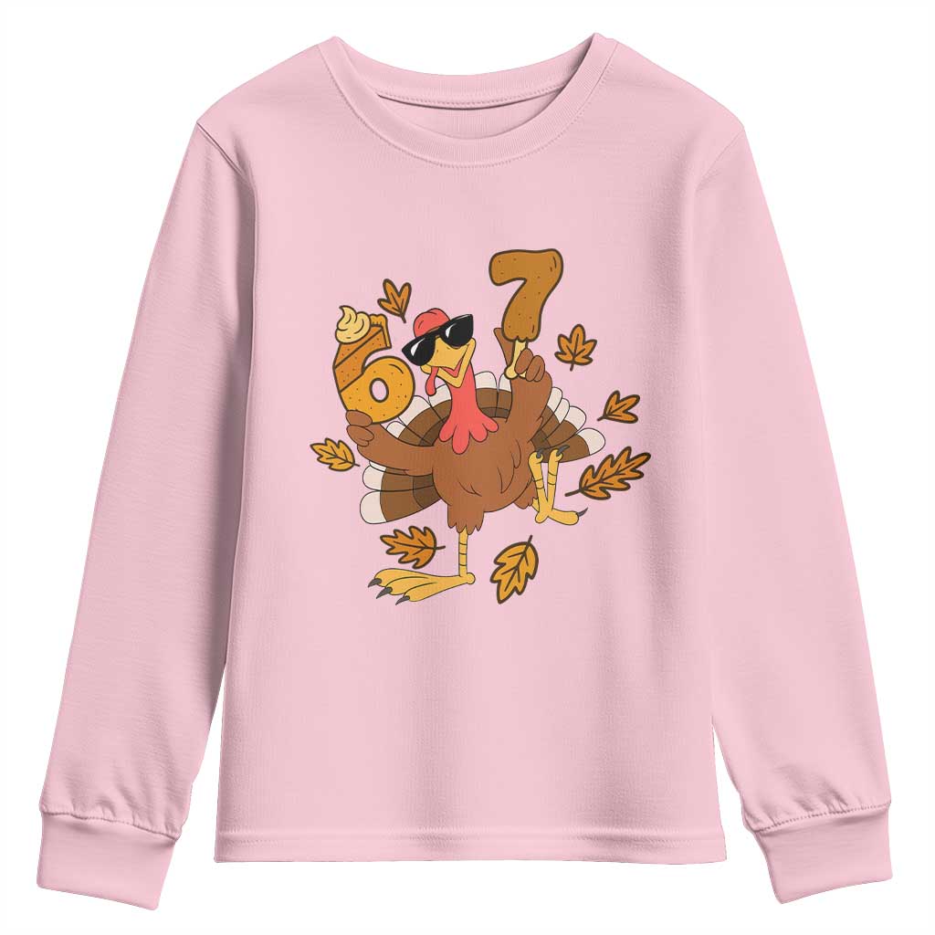 Trending Six Seven Meme Turkey Youth Sweatshirt Funny Thanksgiving Gift - Wonder Print Shop