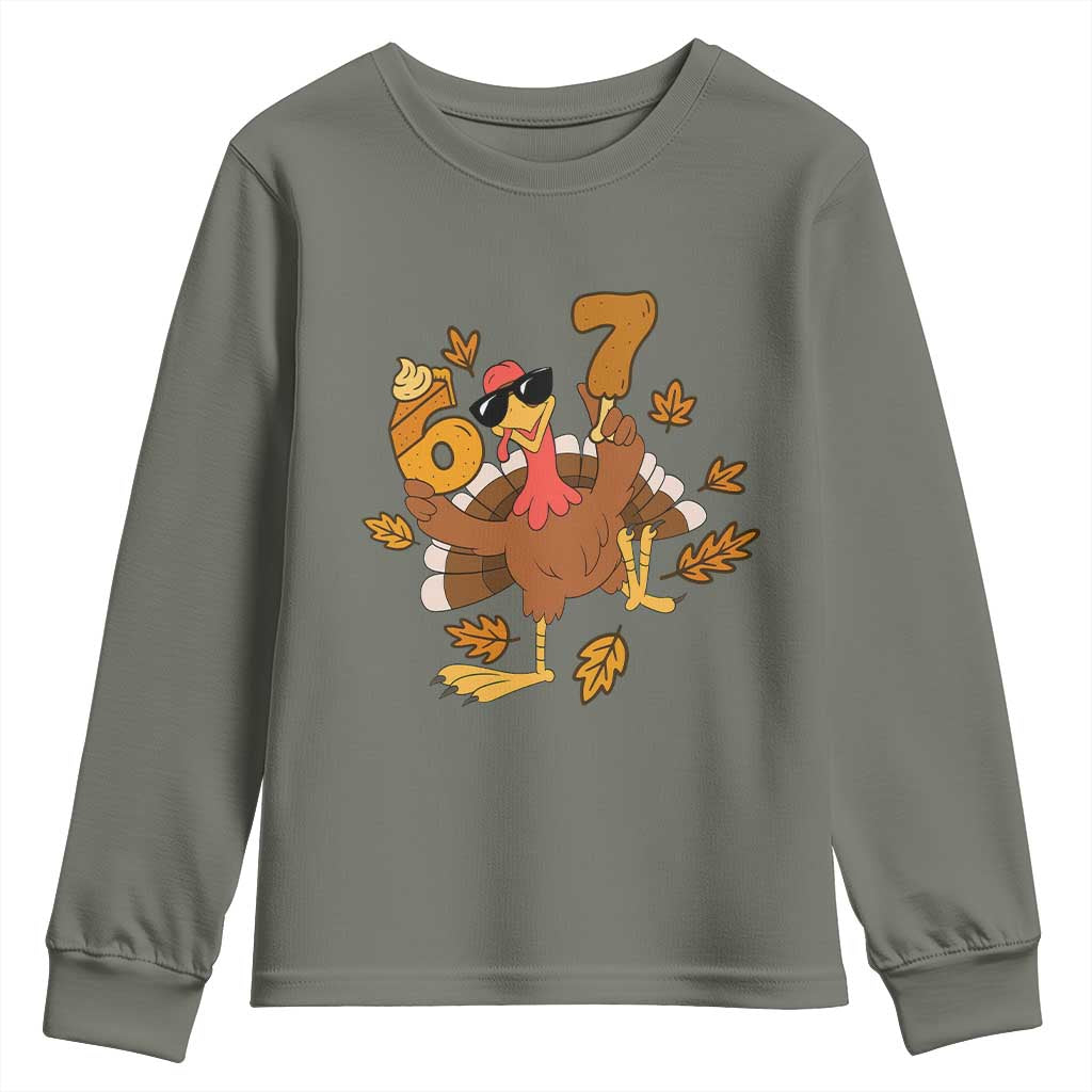 Trending Six Seven Meme Turkey Youth Sweatshirt Funny Thanksgiving Gift - Wonder Print Shop
