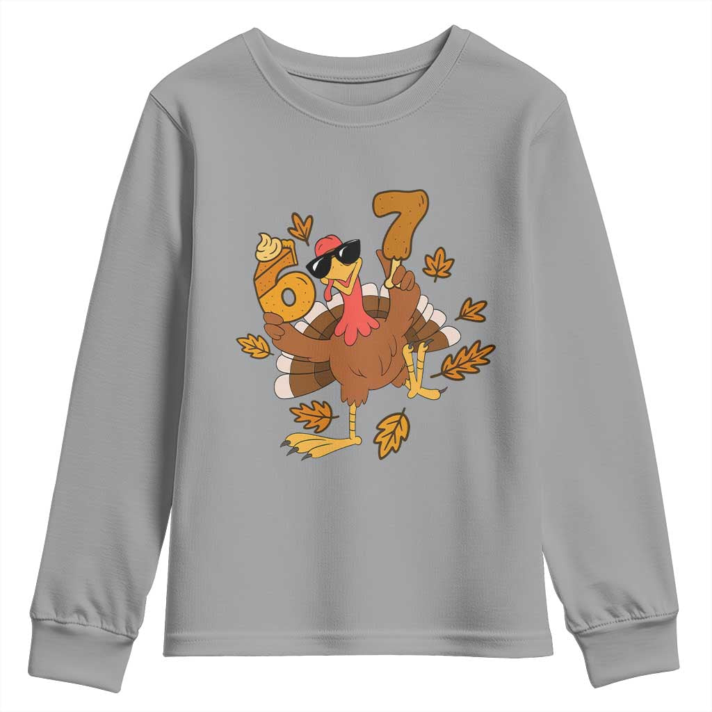 Trending Six Seven Meme Turkey Youth Sweatshirt Funny Thanksgiving Gift - Wonder Print Shop