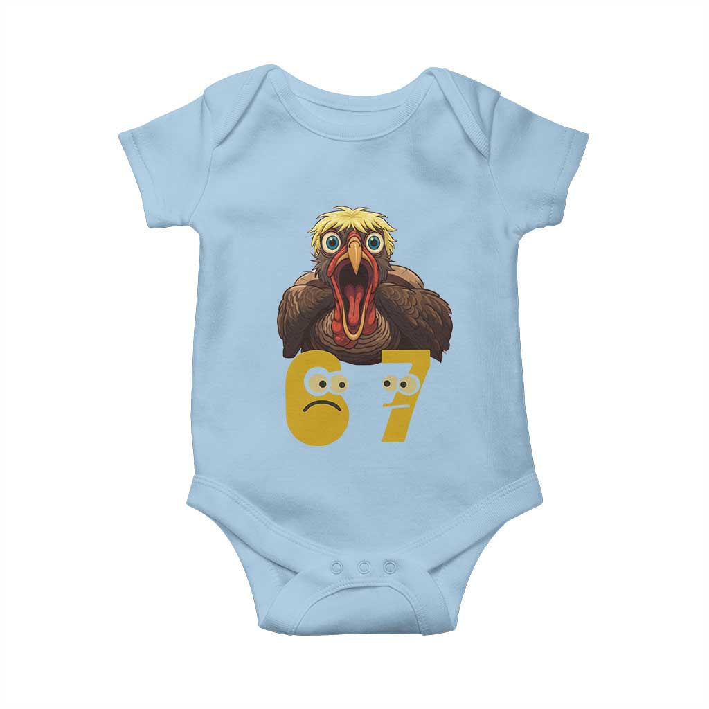 Six Seven Meme Turkey Baby Onesie Trending Gen Alpha Thanksgiving Gift - Wonder Print Shop