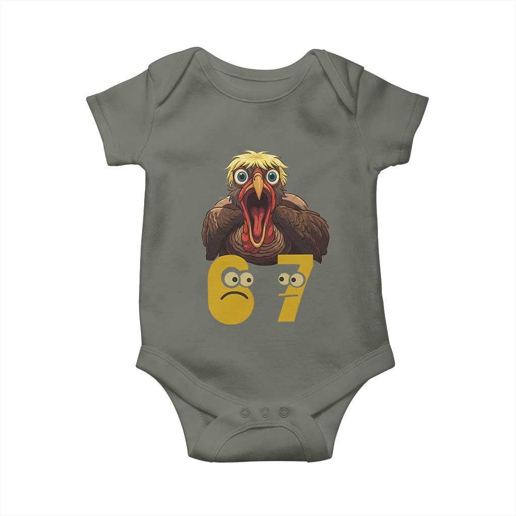 Six Seven Meme Turkey Baby Onesie Trending Gen Alpha Thanksgiving Gift - Wonder Print Shop