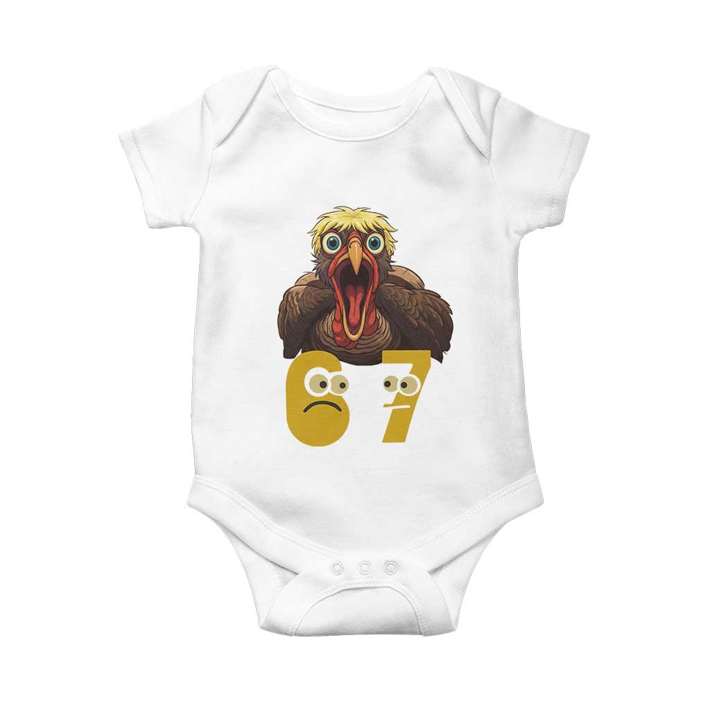 Six Seven Meme Turkey Baby Onesie Trending Gen Alpha Thanksgiving Gift - Wonder Print Shop