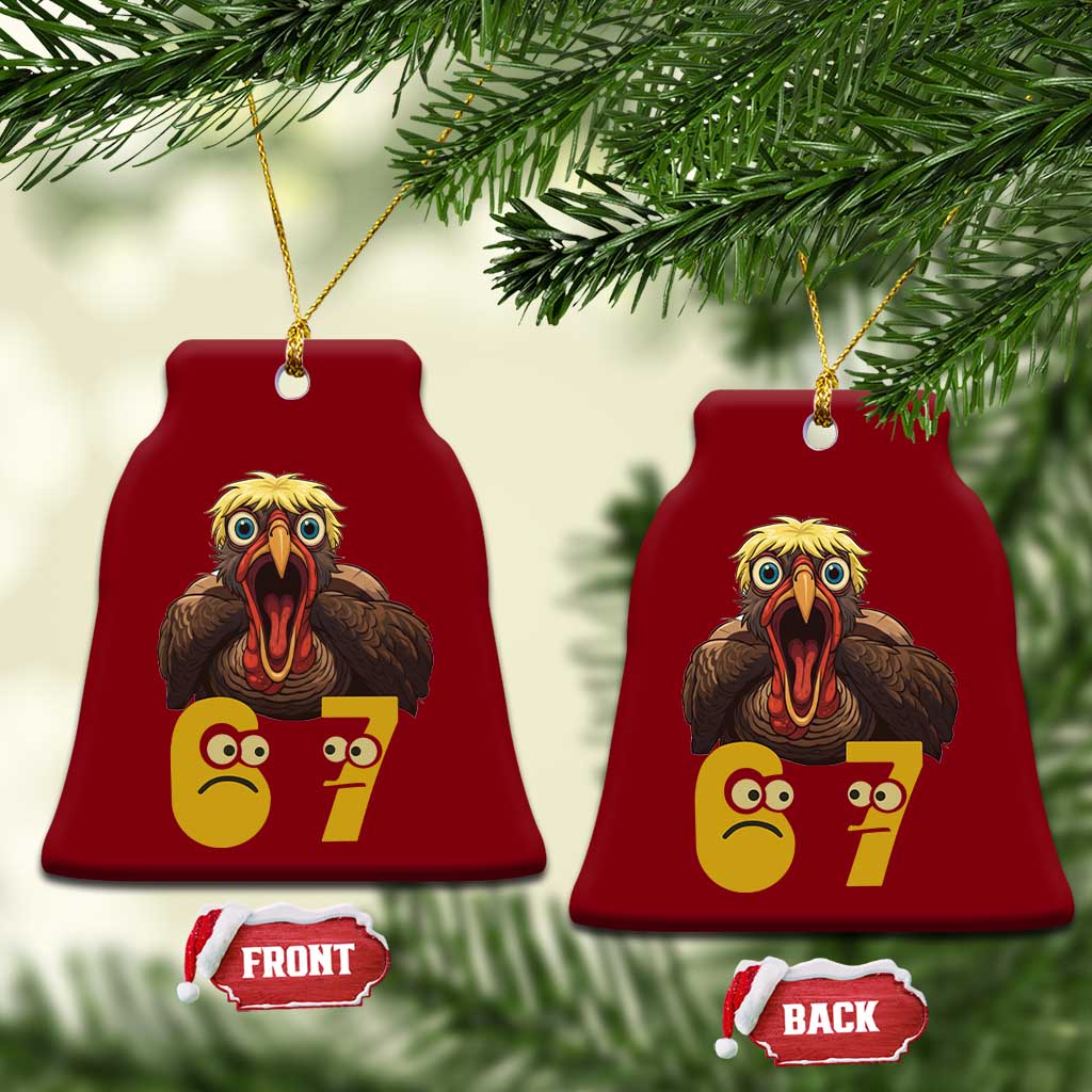 Six Seven Meme Turkey Ceramic Ornament Trending Gen Alpha Thanksgiving Gift - Wonder Print Shop