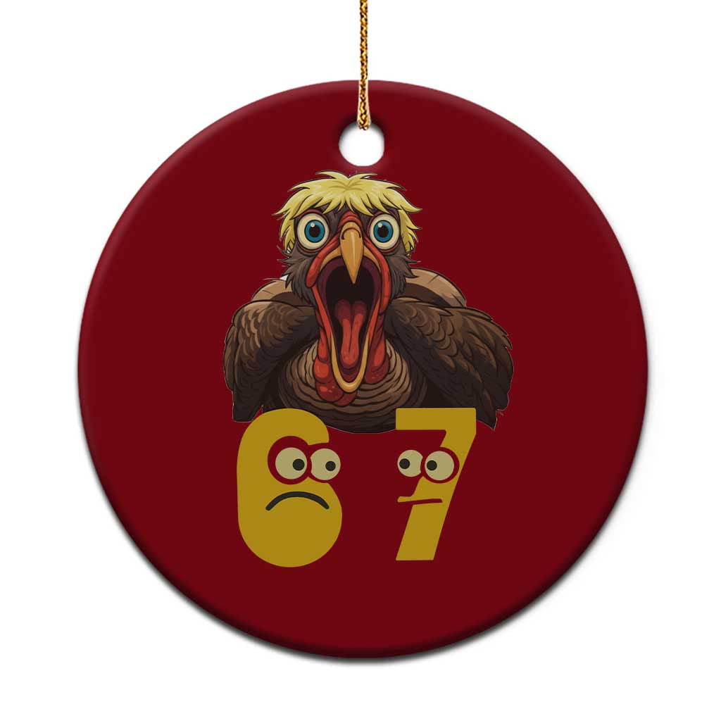 Six Seven Meme Turkey Ceramic Ornament Trending Gen Alpha Thanksgiving Gift - Wonder Print Shop