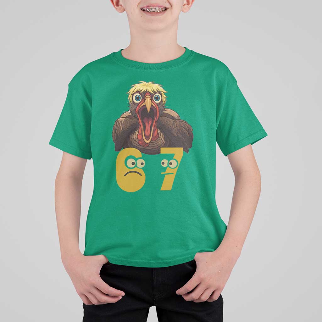 Six Seven Meme Turkey T Shirt For Kid Trending Gen Alpha Thanksgiving Gift - Wonder Print Shop
