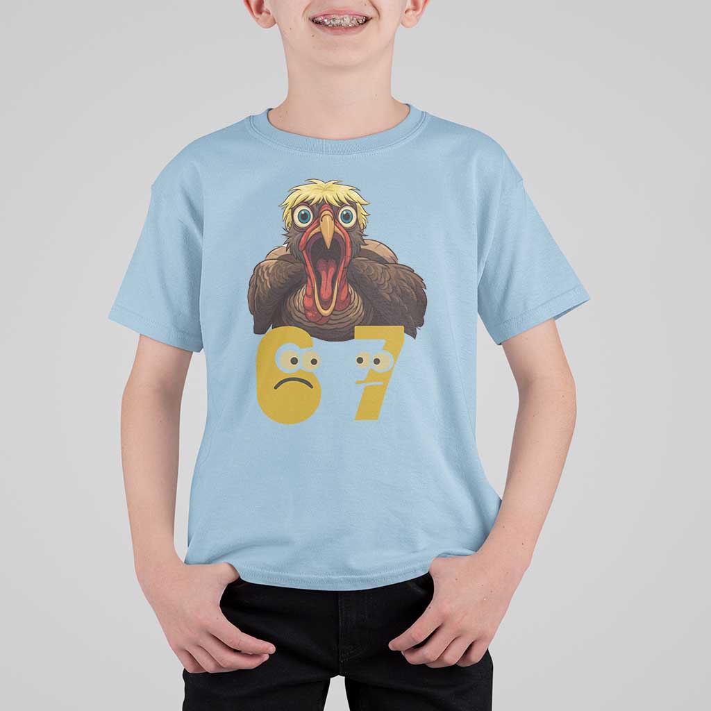 Six Seven Meme Turkey T Shirt For Kid Trending Gen Alpha Thanksgiving Gift - Wonder Print Shop