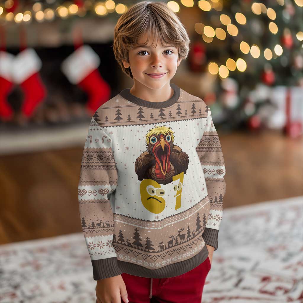 Six Seven Meme Turkey Ugly Christmas Sweater Trending Gen Alpha Thanksgiving Gift - Wonder Print Shop