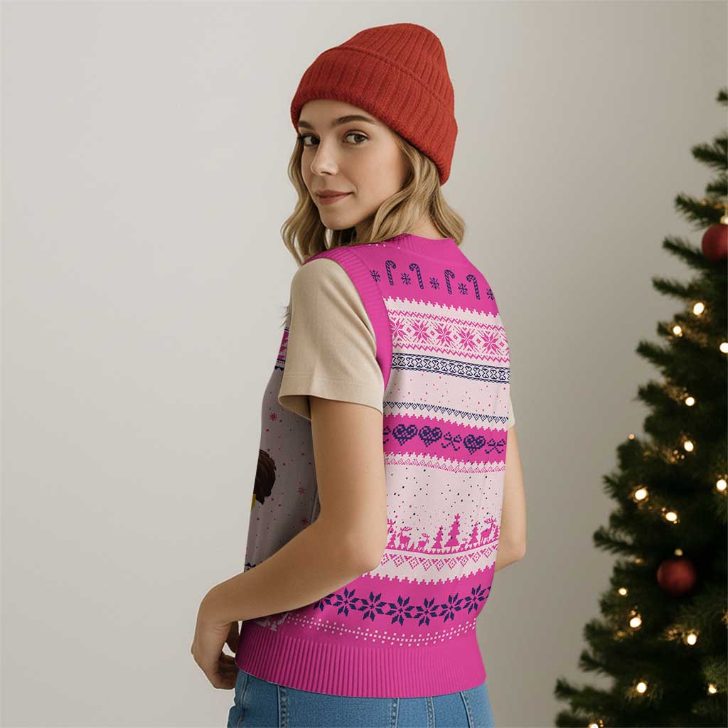 Six Seven Meme Turkey V-Neck Knit Sweater Vest Trending Gen Alpha Thanksgiving Gift - Wonder Print Shop