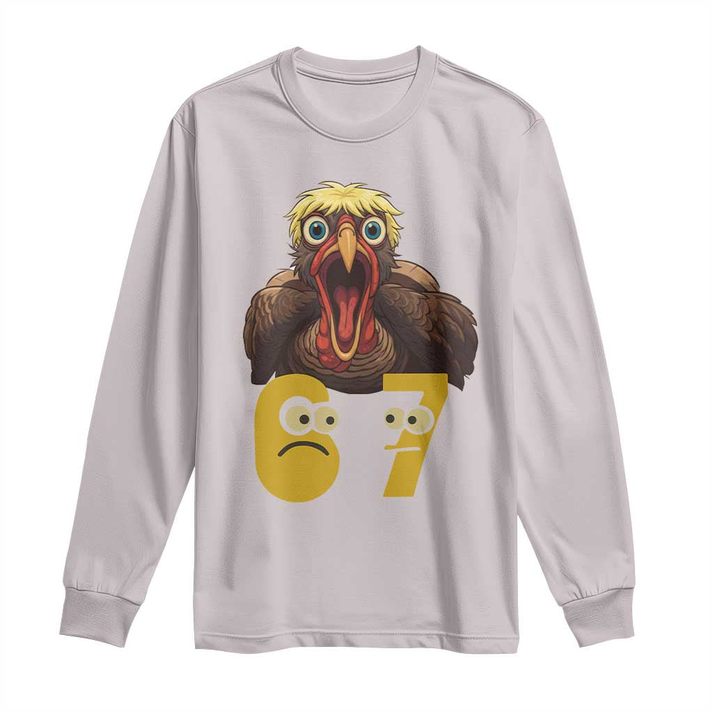 Six Seven Meme Turkey Long Sleeve Shirt Trending Gen Alpha Thanksgiving Gift - Wonder Print Shop