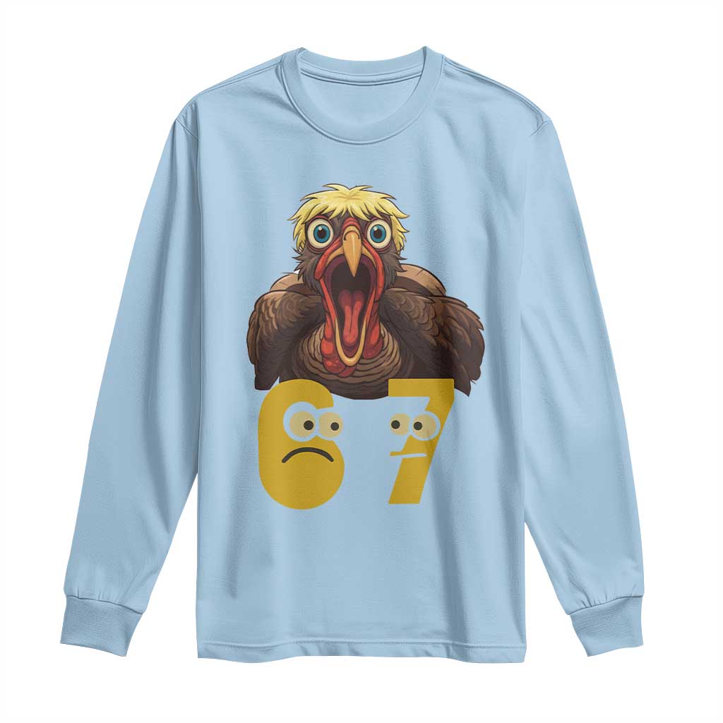 Six Seven Meme Turkey Long Sleeve Shirt Trending Gen Alpha Thanksgiving Gift - Wonder Print Shop