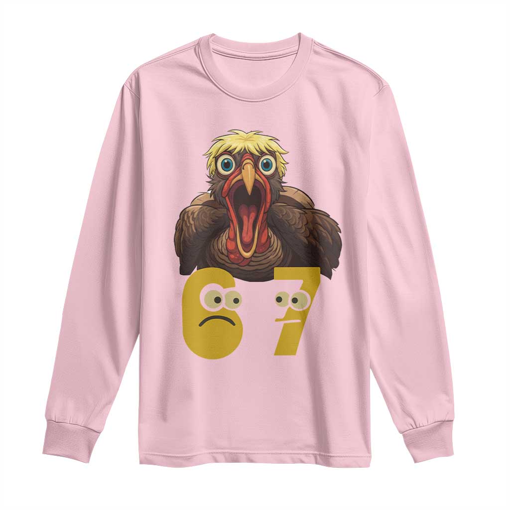 Six Seven Meme Turkey Long Sleeve Shirt Trending Gen Alpha Thanksgiving Gift - Wonder Print Shop