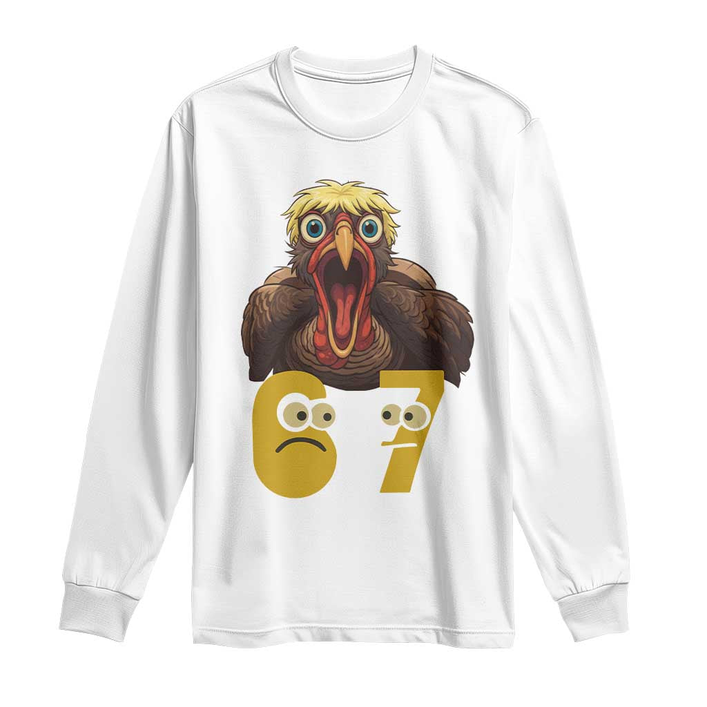 Six Seven Meme Turkey Long Sleeve Shirt Trending Gen Alpha Thanksgiving Gift - Wonder Print Shop