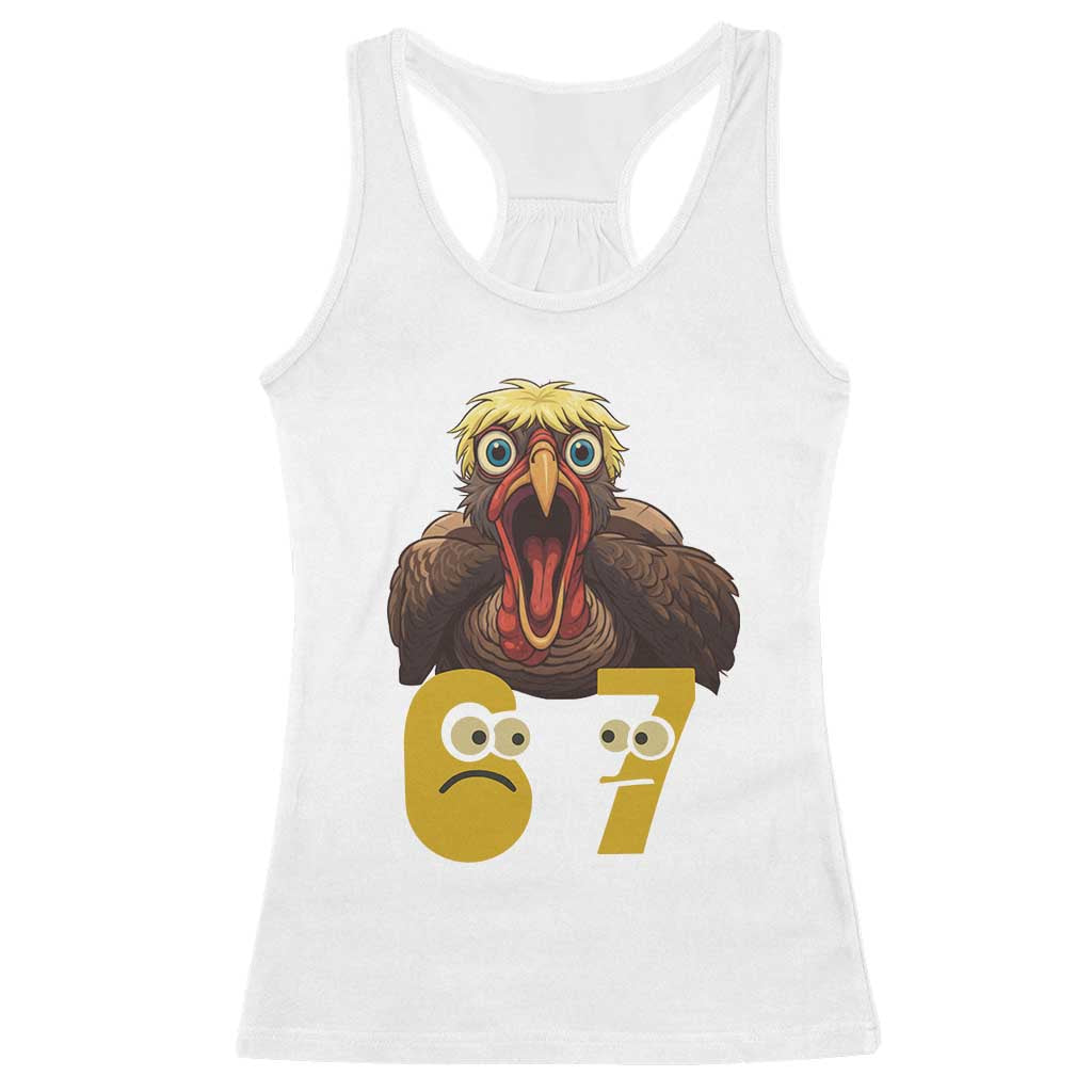 Six Seven Meme Turkey Racerback Tank Top Trending Gen Alpha Thanksgiving Gift - Wonder Print Shop