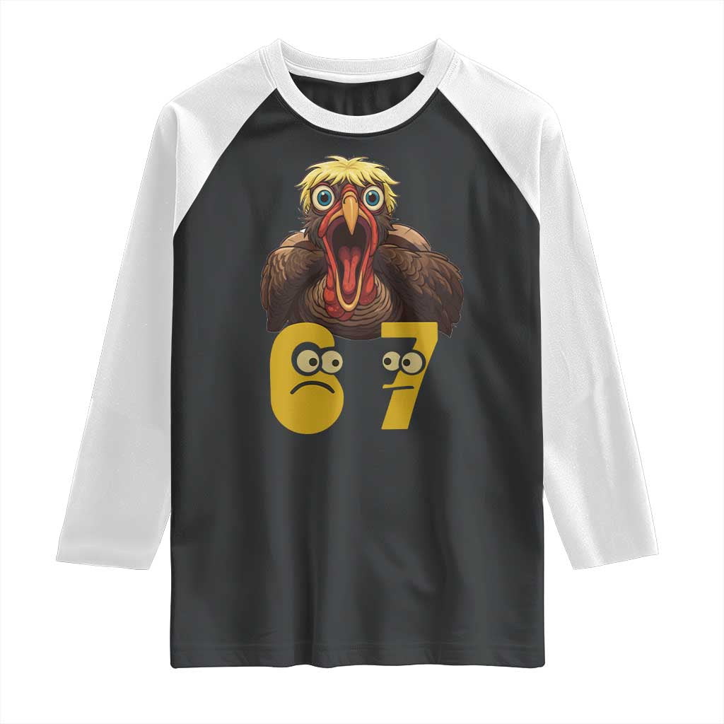 Six Seven Meme Turkey Raglan Shirt Trending Gen Alpha Thanksgiving Gift - Wonder Print Shop