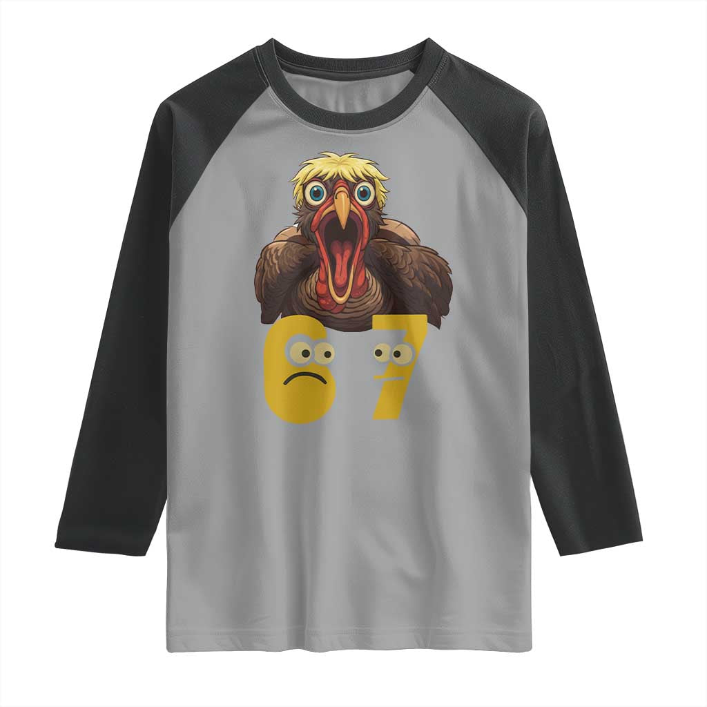 Six Seven Meme Turkey Raglan Shirt Trending Gen Alpha Thanksgiving Gift - Wonder Print Shop
