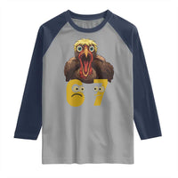 Six Seven Meme Turkey Raglan Shirt Trending Gen Alpha Thanksgiving Gift - Wonder Print Shop