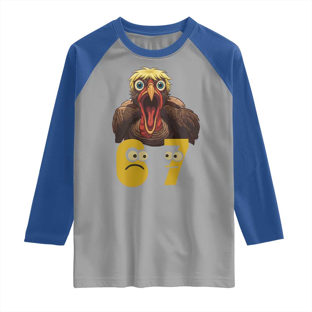 Six Seven Meme Turkey Raglan Shirt Trending Gen Alpha Thanksgiving Gift - Wonder Print Shop