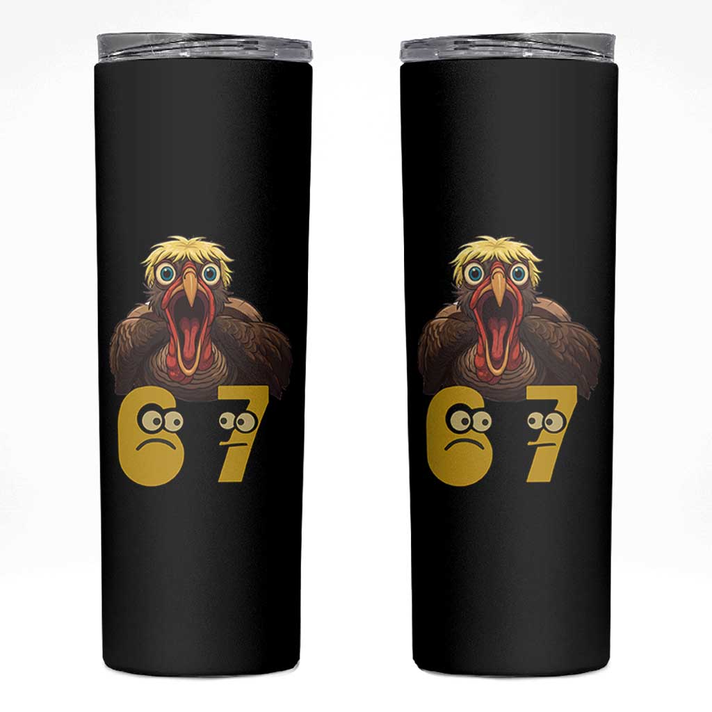 Six Seven Meme Turkey Skinny Tumbler Trending Gen Alpha Thanksgiving Gift - Wonder Print Shop