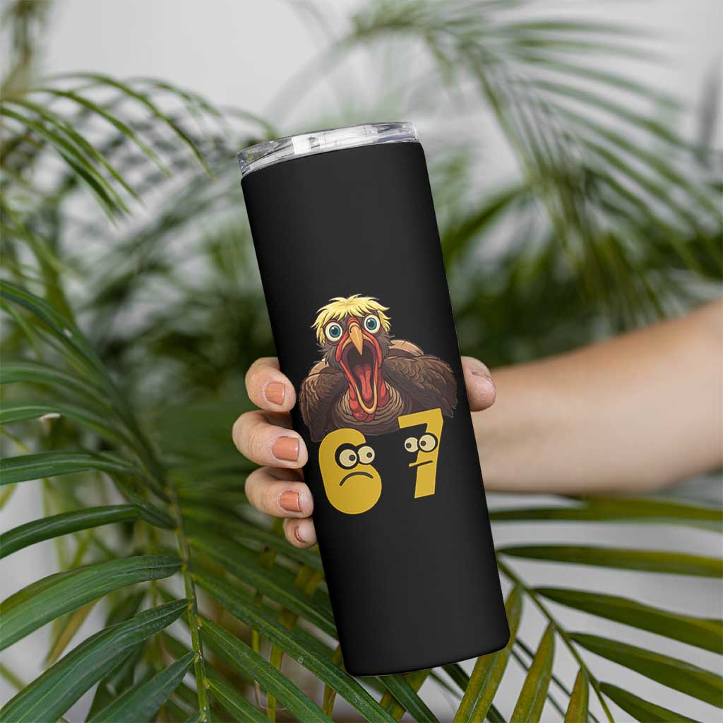 Six Seven Meme Turkey Skinny Tumbler Trending Gen Alpha Thanksgiving Gift - Wonder Print Shop