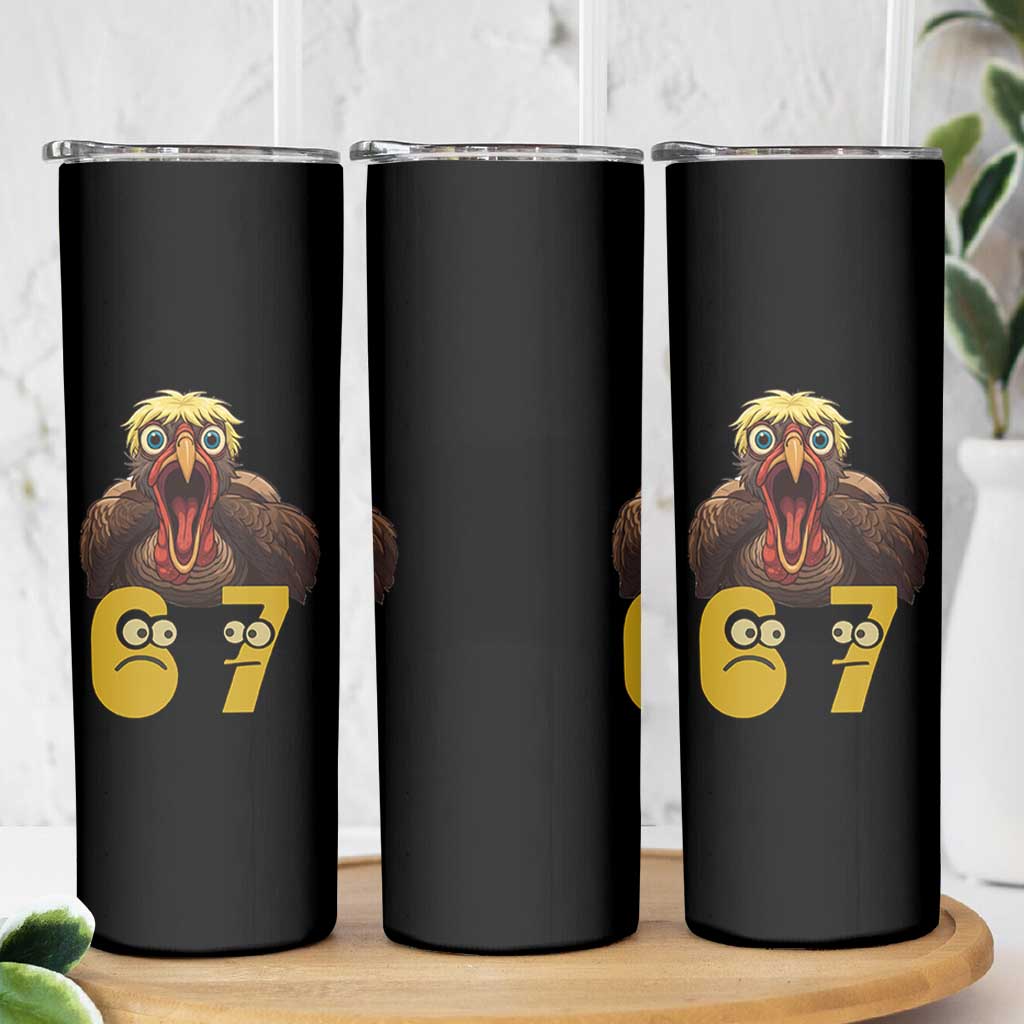 Six Seven Meme Turkey Skinny Tumbler Trending Gen Alpha Thanksgiving Gift - Wonder Print Shop