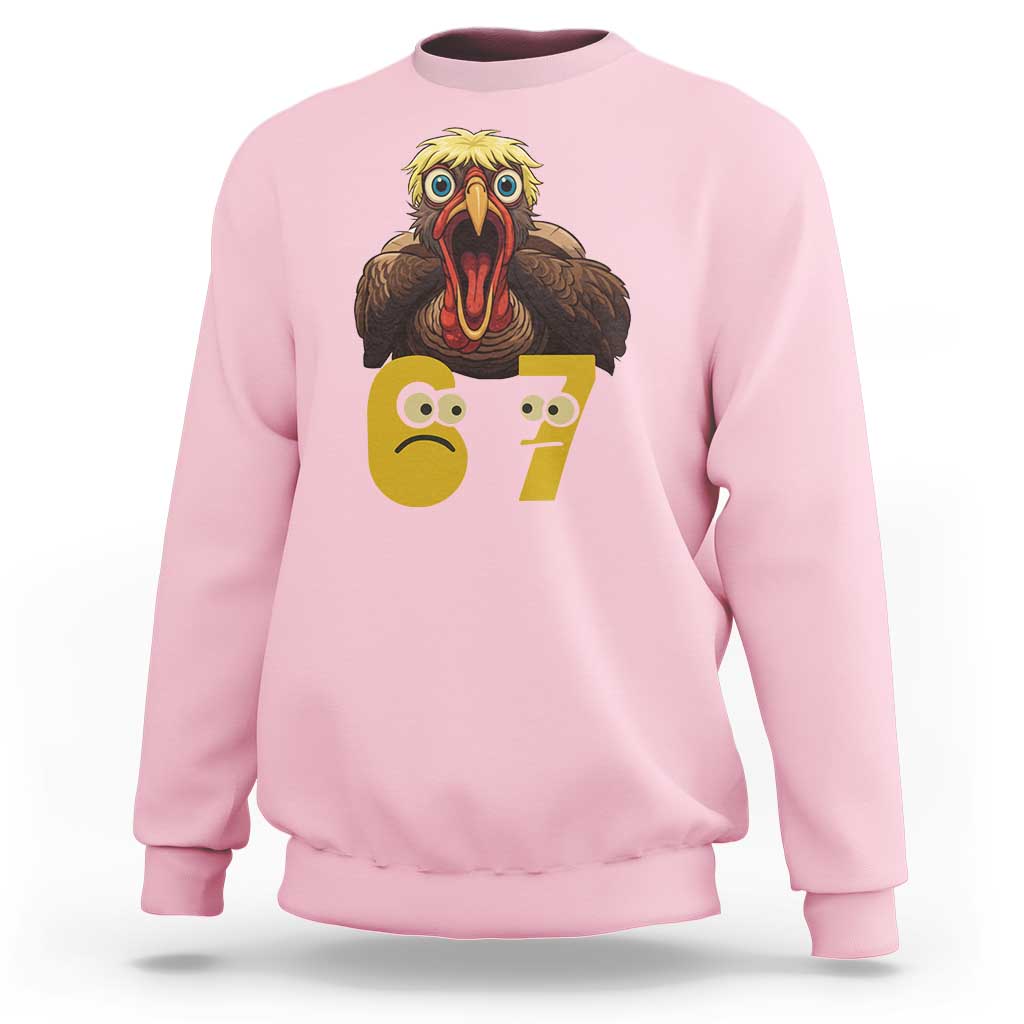 Six Seven Meme Turkey Sweatshirt Trending Gen Alpha Thanksgiving Gift - Wonder Print Shop