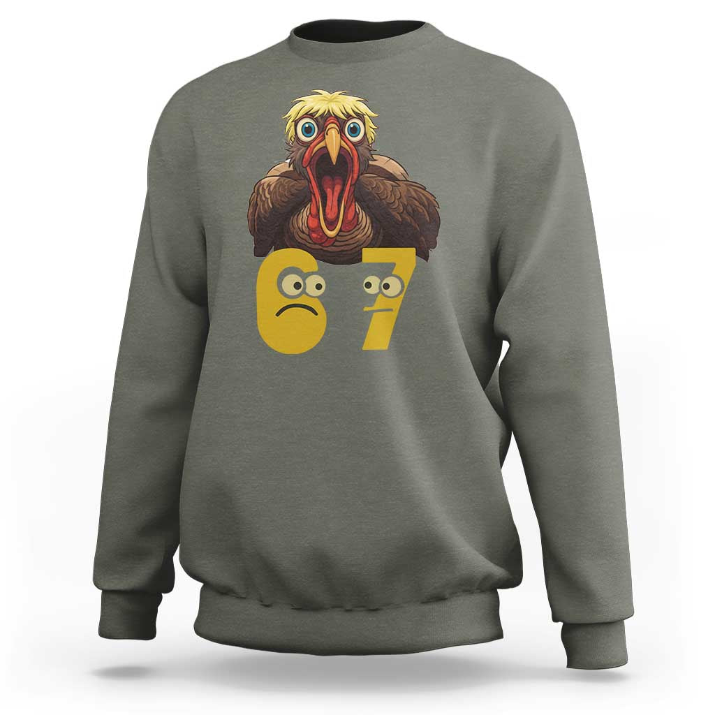 Six Seven Meme Turkey Sweatshirt Trending Gen Alpha Thanksgiving Gift - Wonder Print Shop