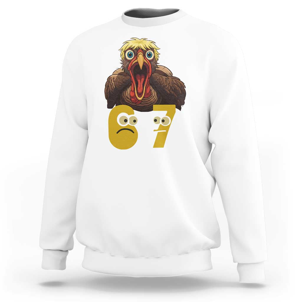 Six Seven Meme Turkey Sweatshirt Trending Gen Alpha Thanksgiving Gift - Wonder Print Shop